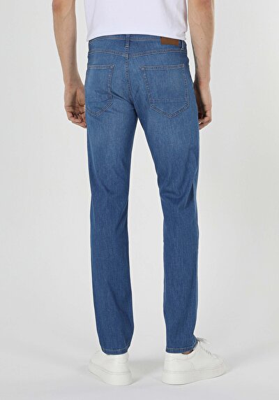 Image de 044 Karl Pantalon Bleu Straight Leg En Straight Fit Homme