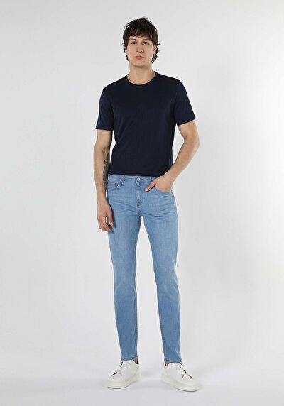 Image de 044 Karl Pantalon Bleu Clair Straight Leg En Straight Fit Homme