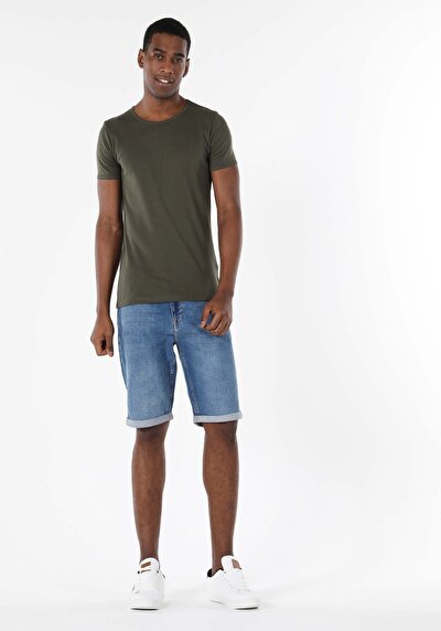 Image de T-shirt À Manches Courtes Kaki Slim Fit Homme