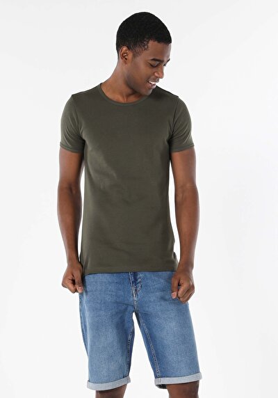 Image de T-shirt À Manches Courtes Kaki Slim Fit  Homme