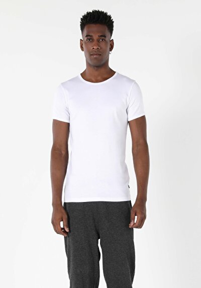 Image de T-shirt À Manches Courtes Blanc Slim Fit  Homme