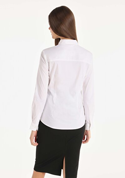 Afficher les détails de Chemise À Manches Longues Blanc Süper Slim Fit-stretch   Femme
