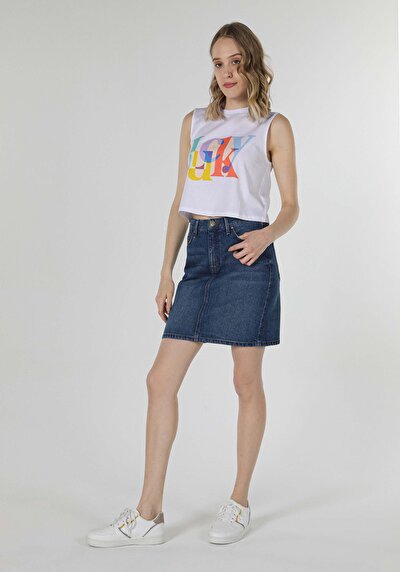 Image de Jupe Bleu Slim Fit    Femme