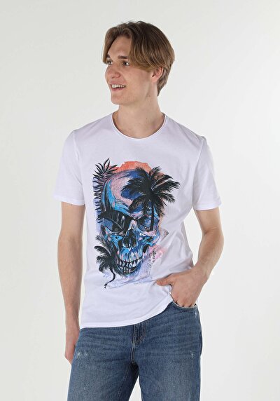 Image de T-shirt À Manches Courtes Blanc Regular Fit  Homme