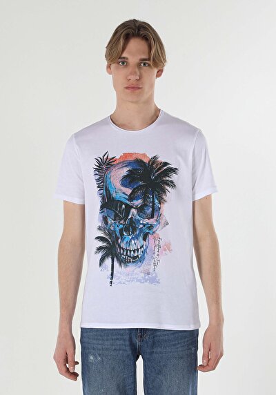 Image de T-shirt À Manches Courtes Blanc Regular Fit  Homme