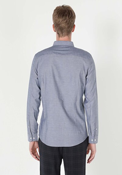 Image de Chemise À Manches Longues Anthracite Slim Fit Homme
