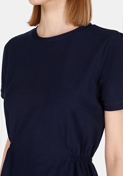 Image de Robe Marine Regular Fit Manches Courtes Mini Pique Femme