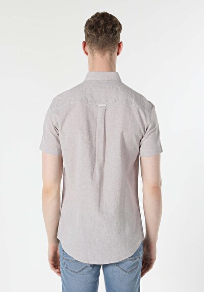 Image de Chemise À Manches Courtes Beige  Regular Fit Homme