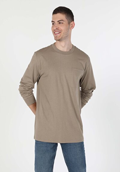 Image de T-shirt À Manches Longues Beige Comfort Fit  Homme