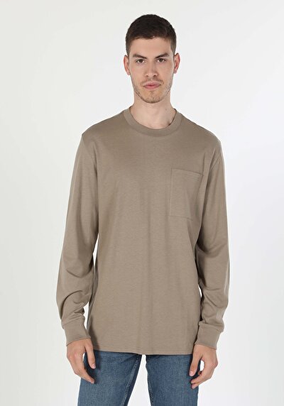 Image de T-shirt À Manches Longues Beige Comfort Fit  Homme