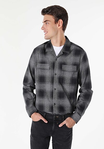 Image de Chemise À Manches Longues Noir    Homme
