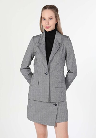 Image de Veste De Blazer Gris Regular Fit   Femme