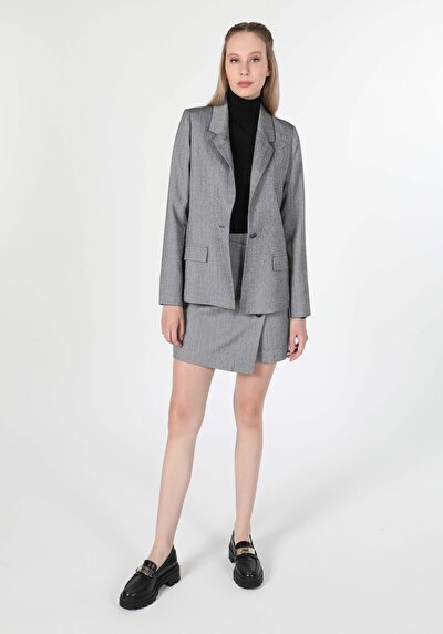 Image de Veste De Blazer Gris Regular Fit Femme