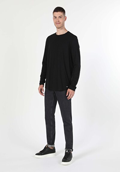 Image de T-shirt À Manches Longues Noir Regular Fit Homme