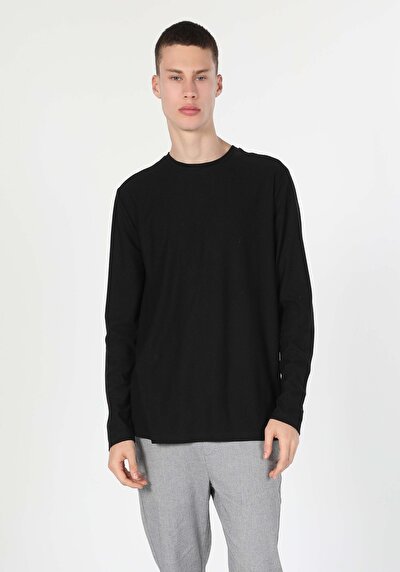 Image de T-shirt À Manches Longues Noir Regular Fit  Homme