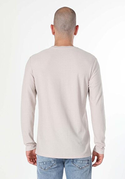 Image de T-shirt À Manches Longues Beige Regular Fit  Homme