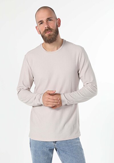 Image de T-shirt À Manches Longues Beige Regular Fit  Homme