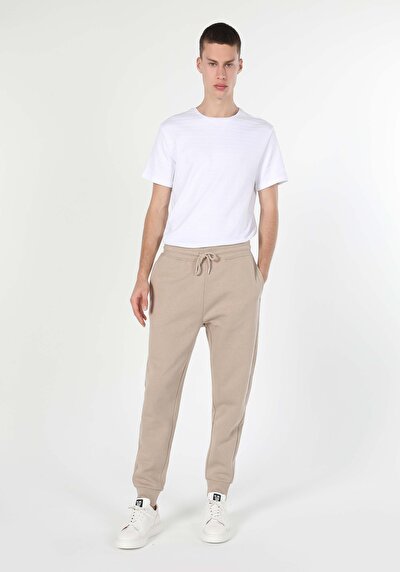 Image de Pantalon De Survêtement Beige Slim Fit Homme
