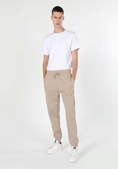 Image de Pantalon De Survêtement Beige Slim Fit Homme