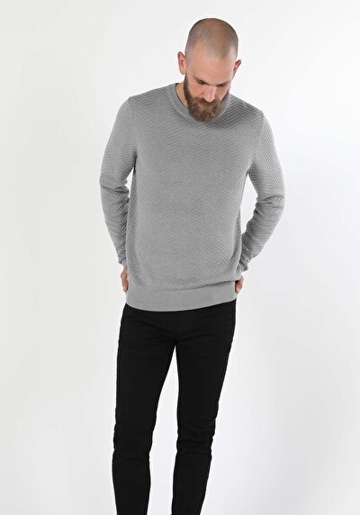 Image de Pull Gris Regular Fit   Homme