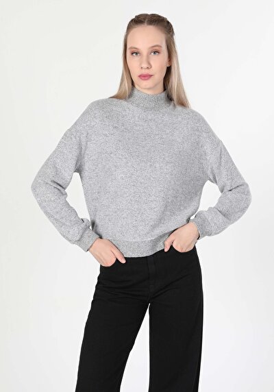 Image de T-shirt À Manches Longues Gris Regular Fit Femme
