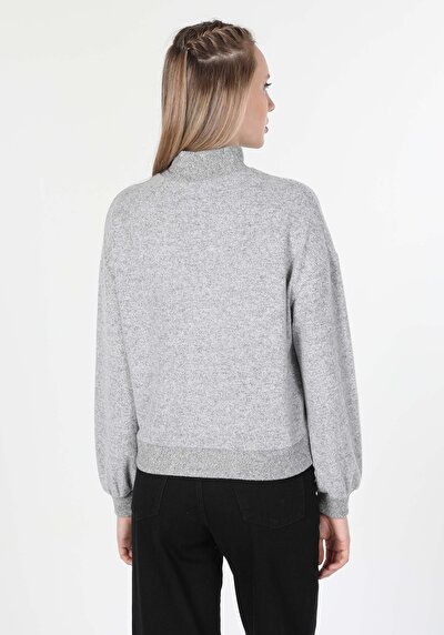 Image de T-shirt À Manches Longues Gris Regular Fit Femme