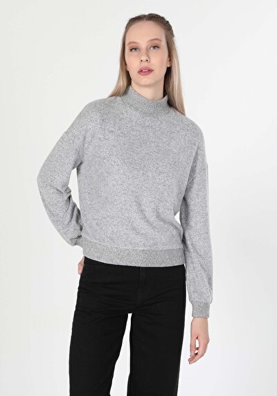 Image de T-shirt À Manches Longues Gris Regular Fit Femme