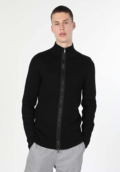 Image de Cardigan Tricot Noir Slim Fit Homme