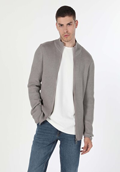 Image de Cardigan Tricot Beige Slim Fit Homme