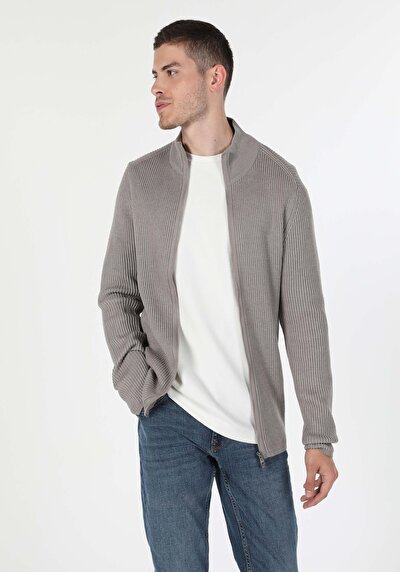 Image de Cardigan Tricot Beige Slim Fit Homme