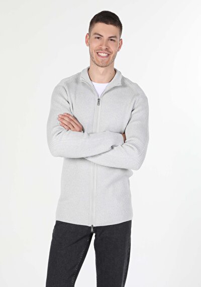 Image de Cardigan Tricot Gris Slim Fit Homme
