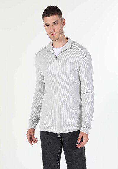Image de Cardigan Tricot Gris Slim Fit Homme