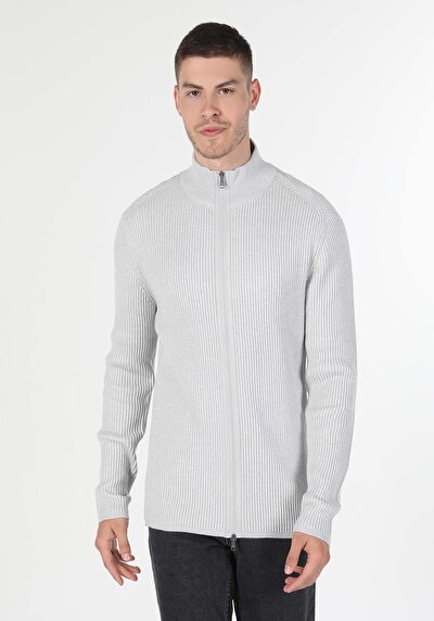 Image de Cardigan Tricot Gris Slim Fit Homme