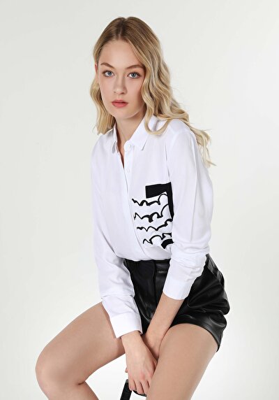 Image de Chemise À Manches Longues Blanc Femme