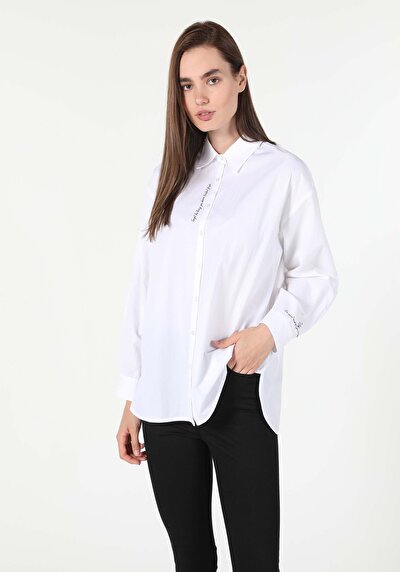 Image de Chemise À Manches Longues Blanc Femme