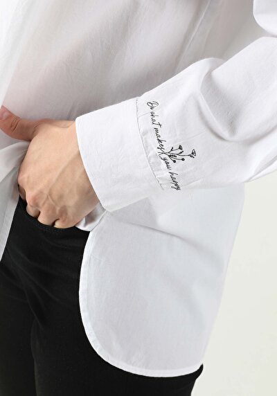 Image de Chemise À Manches Longues Blanc    Femme