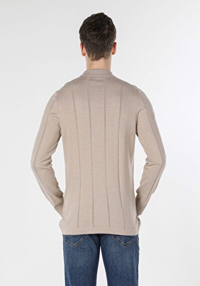 Image de Cardigan Tricot Beige Slim Fit Homme