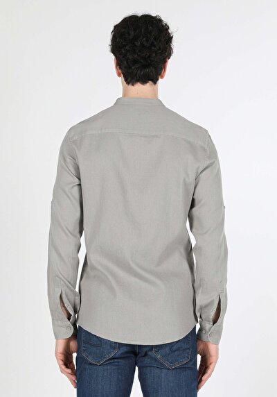 Image de Chemise À Manches Longues Beige Slim Fit   Homme