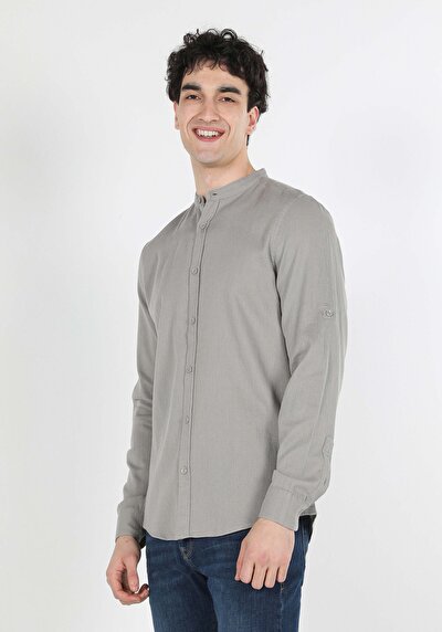 Image de Chemise À Manches Longues Beige Slim Fit   Homme