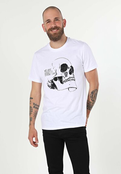 Image de T-shirt À Manches Courtes Blanc Regular Fit Homme