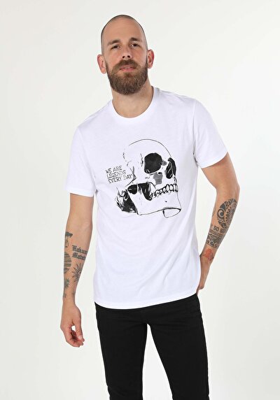 Image de T-shirt À Manches Courtes Blanc Regular Fit Homme