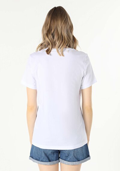 Image de T-shirt À Manches Courtes Blanc Regular Fit Femme