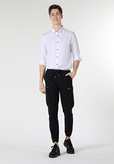 Image de Chemise À Manches Longues Blanc Slim Fit Homme