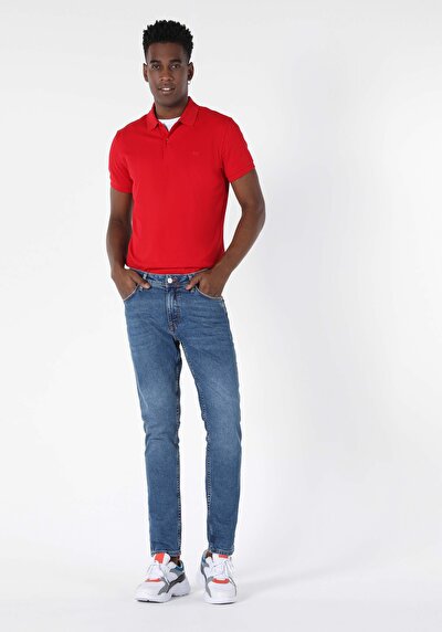 Image de 067 Jack Pantalon Bleu Tapered Leg  En  Regular Fit Homme