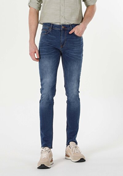 Image de 041 Danny Pantalon Bleu Slim Leg En Slim Fit Homme
