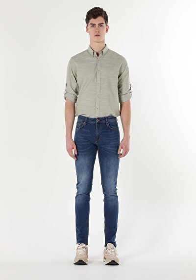 Image de 041 Danny Pantalon Bleu Slim Leg  En  Slim Fit Homme