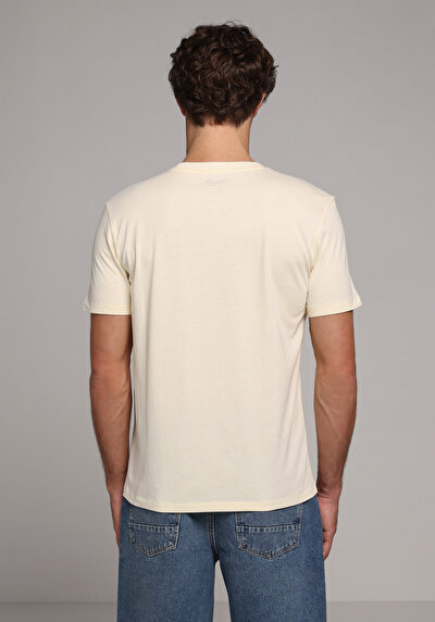 Image de T-shirt À Manches Courtes Jaune Regular Fit Droit Homme
