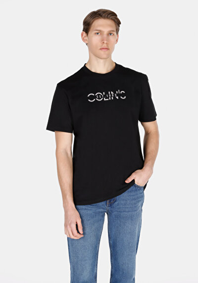 Image de T-shirt À Manches Courtes Noir Comfort Fit Droit Homme