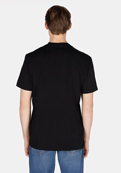 Image de T-shirt À Manches Courtes Noir Comfort Fit Droit Homme