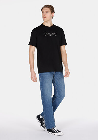 Image de T-shirt À Manches Courtes Noir Comfort Fit Droit Homme